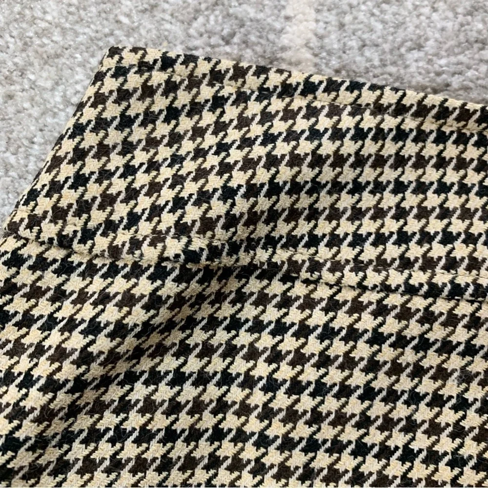 Charter Club Tan Houndstooth Rayon Wool Blend Pencil Skirt